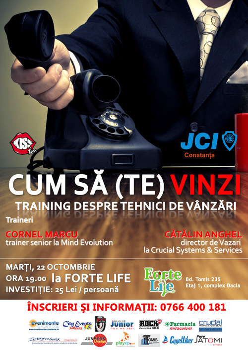 JCI Constanta prezinta trainingul: CUM SA (TE) VINZI? marti 22 octombrie la Forte Life